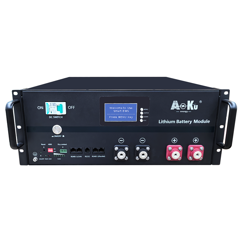 AoKu AK-LFPM-RM Series 19-Inch Rack-Mounted LiFePO4 Lithium Battery Pack (25.6V & 51.2V | 2.56kWh - 10.24kWh)